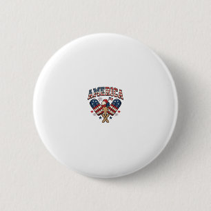 Vintage America Ice Cream Patriotic Shirt Design_1 6 Cm Round Badge