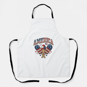 Vintage America Ice Cream Patriotic Shirt Design_1 Apron