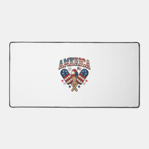 Vintage America Ice Cream Patriotic Shirt Design_1 Desk Mat