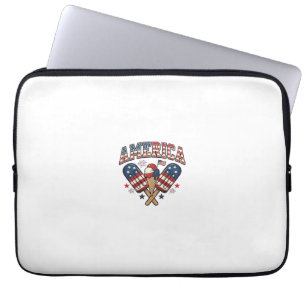 Vintage America Ice Cream Patriotic Shirt Design_1 Laptop Sleeve