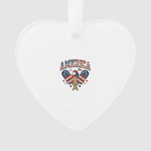 Vintage America Ice Cream Patriotic Shirt Design_1 Ornament