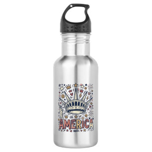 Vintage America Liberty Crown Patriotic Shirt Desi 532 Ml Water Bottle