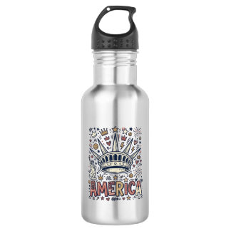 Vintage America Liberty Crown Patriotic Shirt Desi 532 Ml Water Bottle