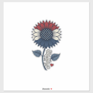 Vintage America Sunflower Patriotic Shirt Design (