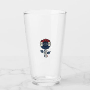 Vintage America Sunflower Patriotic Shirt Design ( Glass
