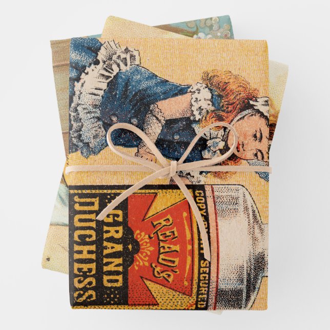 Vintage American Advertising Art | Wrapping Paper Sheet (In situ)