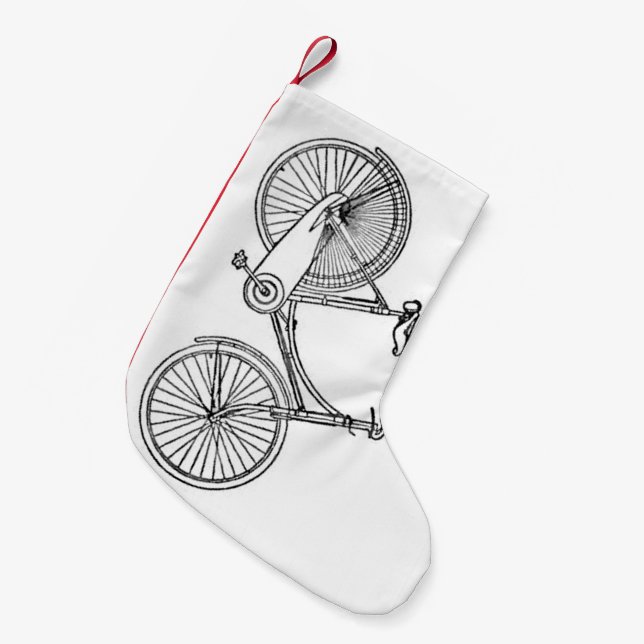 Vintage American Bicycle Diagram Small Christmas Stocking (Front (Hanging))