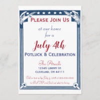 Vintage American Blue Stars Eagle July 4th Potluck