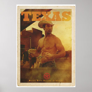Vintage American Cowboy Poster