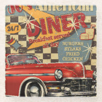 Vintage American Diner poster: retro style