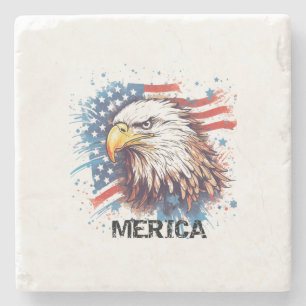 Vintage American Eagle Stone Coaster