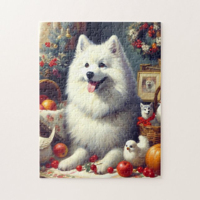 Vintage American Eskimo Painting Jigsaw Puzzle (Vertical)