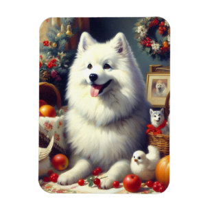 Vintage American Eskimo Painting Magnet