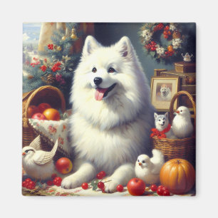 Vintage American Eskimo Painting Magnet