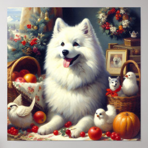Vintage American Eskimo Painting Poster