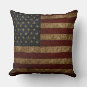 Vintage American Flag Americana Deco Cushion