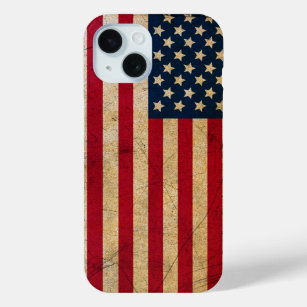 Vintage American Flag Apple iPhone 15 Case