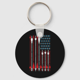 Vintage American Flag Archery Bow Hunting Key Ring