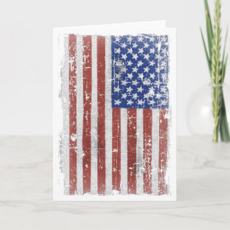 Vintage American Flag Art Card
