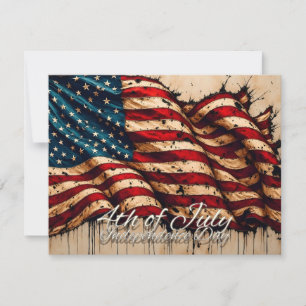 Vintage American Flag Art for 4th of July