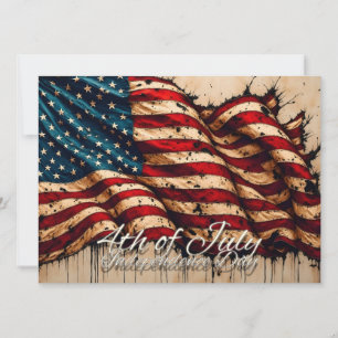 Vintage American Flag Art for 4th of July