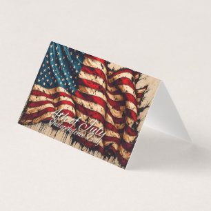 Vintage American Flag Art for 4th of July