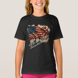 Vintage American Flag Art for 4th of July T-Shirt