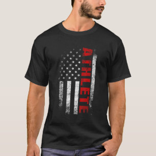 Vintage American Flag Athlete Apparel Patriot Usa  T-Shirt