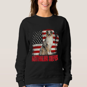 Vintage American Flag Australian Shepherd Dog Sweatshirt