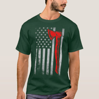 Vintage American Flag Axe Throwing 1 T-Shirt