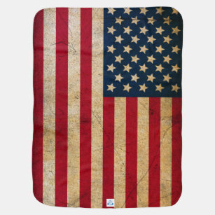 Vintage American Flag Baby Blanket