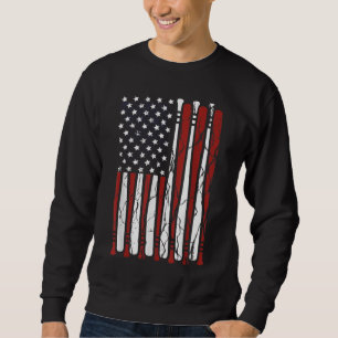 Vintage American Flag Baseball Men Boys Apparel Da Sweatshirt