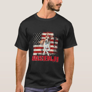 Vintage American Flag Basenji Dog Lover T-Shirt