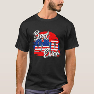 Vintage American Flag Best Dad Ever Happy Fathers T-Shirt