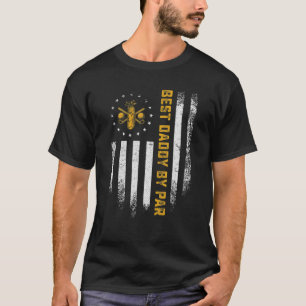 Vintage American Flag Best Daddy By Par Funny Golf T-Shirt