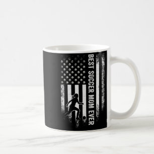 Vintage American Flag Best Soccer Mom Ever Footbal Coffee Mug