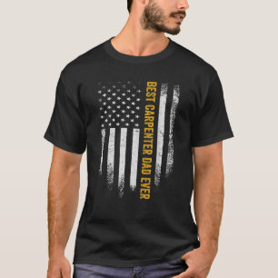 Vintage American Flag Best Woodworking Carpenter D T-Shirt