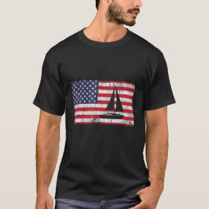 Vintage American Flag Boating Sailing Matching Fis T-Shirt