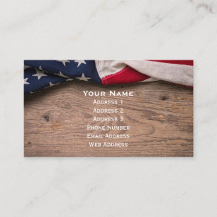 Vintage American Flag Border Business Card