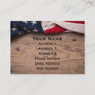 Vintage American Flag Border Business Card