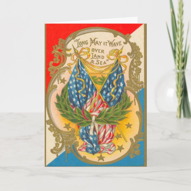 Vintage American Flag Card (Front)
