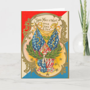 Vintage American Flag Card