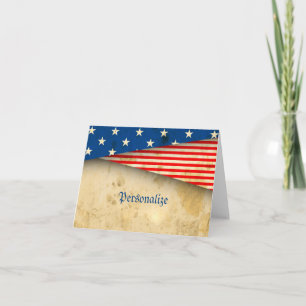Vintage American Flag Card