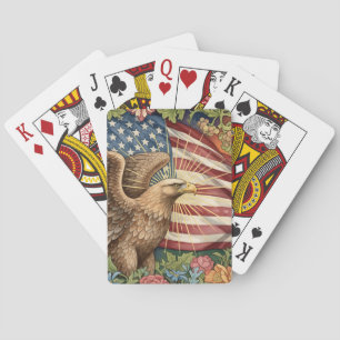 Vintage American Flag Cards, USA Patriotic Art Playing Cards
