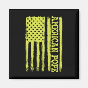 Vintage American Flag Catholic First American Pope Magnet