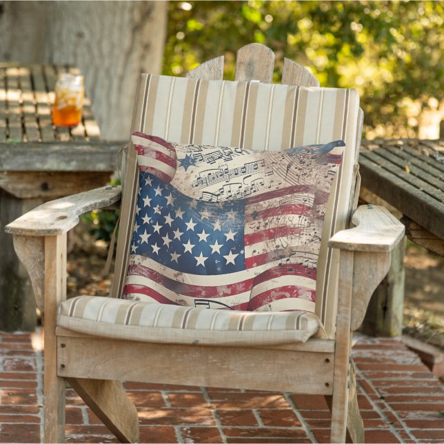 Vintage American Flag  Cushion (Chair)