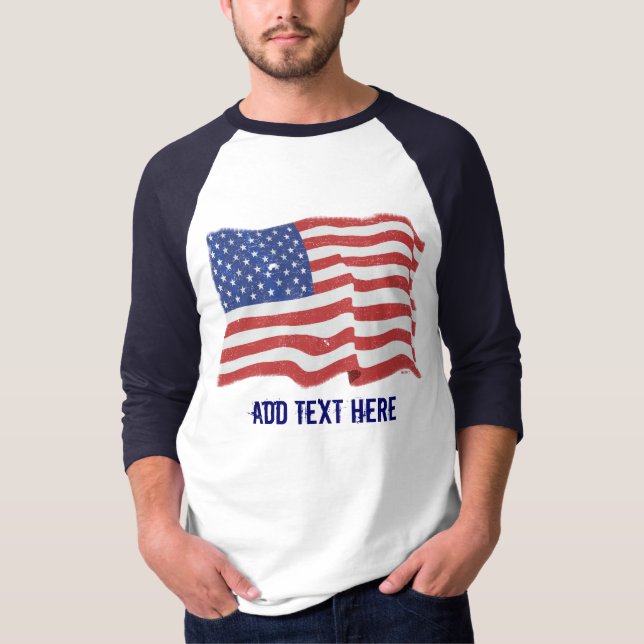 Vintage American Flag Custom T-Shirt (Front)