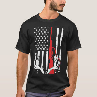 Vintage American Flag Deer Hunting Duck Hunt Chris T-Shirt