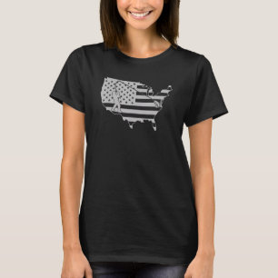 Vintage American Flag Fishing Rod For Fishing love T-Shirt