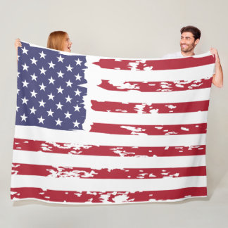 Vintage American Flag Fleece Blanket